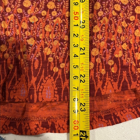 Lucky Brand Top Women’s Red Boho Print Flutter Sleeve lightweight Summer Large - Picture 11 of 12